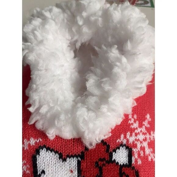 Sanrio Hello Kitty Christmas Slipper Socks Women’s Shoe Size 4-10  Faux Fur NEW - Picture 2 of 11